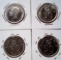 SPANIEN - LOT 3x50 PESETAS MUENZEN ZUR FUSSBALL - WM 82  NEU