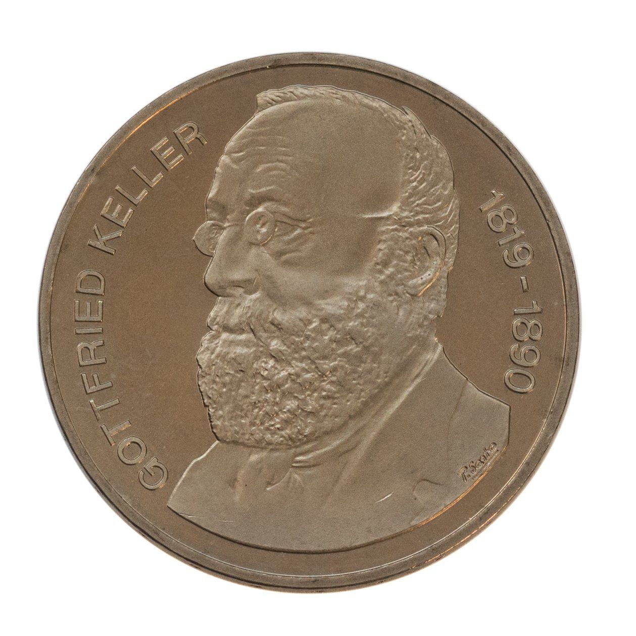 Tutti le monete: 5 Franken 1990 Gottfried Keller – Usato da Rotkreuz venduto da Swiss-Coins