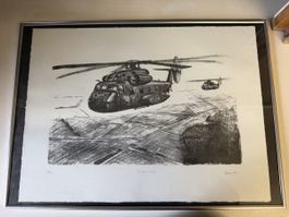 Bundesheer Zeichnung militär Helikopter 