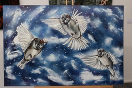 Bild mit Spatzen