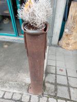 Rustikaler Metall-Pflanztopf Vintage Shabby Chic Deko Garten