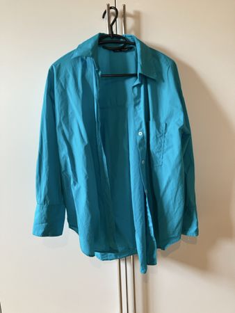 Zara Oversize Hemd Bluse Türkis XS/24 Top Zustand