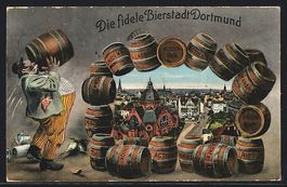 Grusskarten-AK Dortmund, Stadtpartie mit
