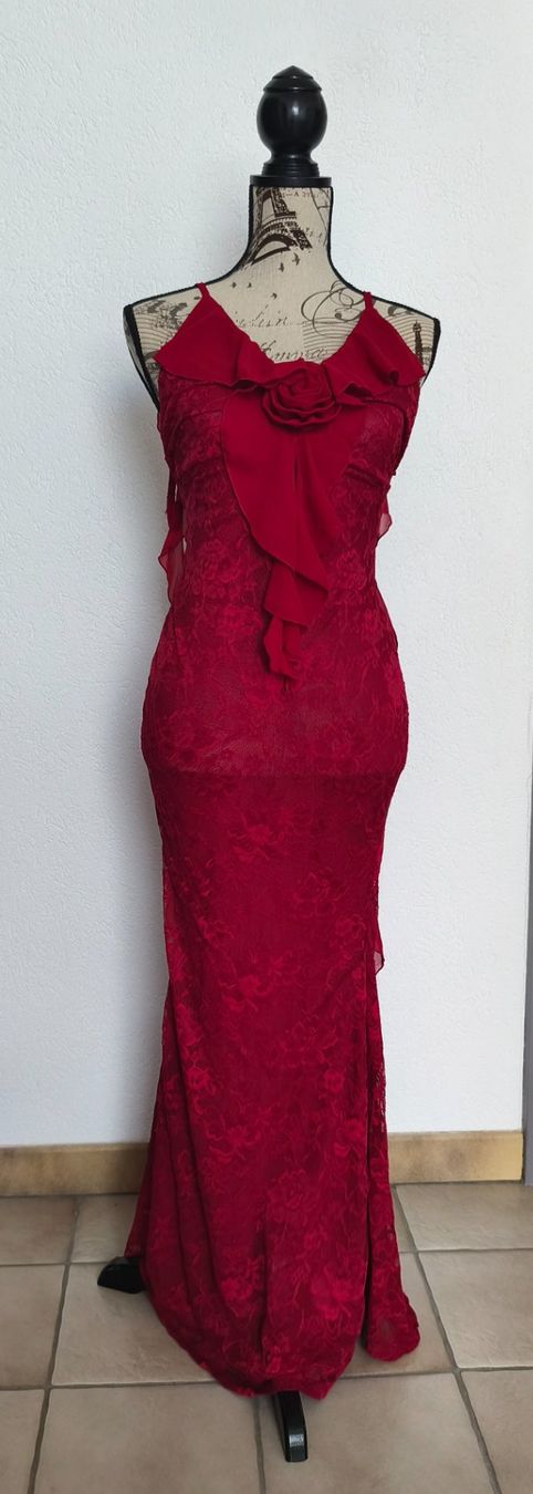 Vestiti: Robe de soirée rouge longue dentelle taille S – Nuovo e nell'imballaggio originale da Mervelier venduto da loi_69nw