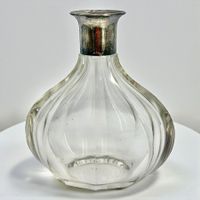 Carafe ancienne cristal taillé et argent 800 Hermann Bauer