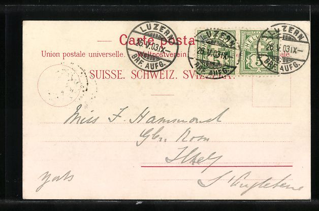 Cartoline postali: Lithographie Luzern, Hotel Luzernerhof – Usato da Berlin venduto da bartko-reher 1
