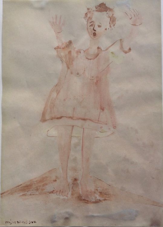Rajne DANGOVA (1945) Aquarell von eine Dame (Gebraucht) in Root für CHF ...