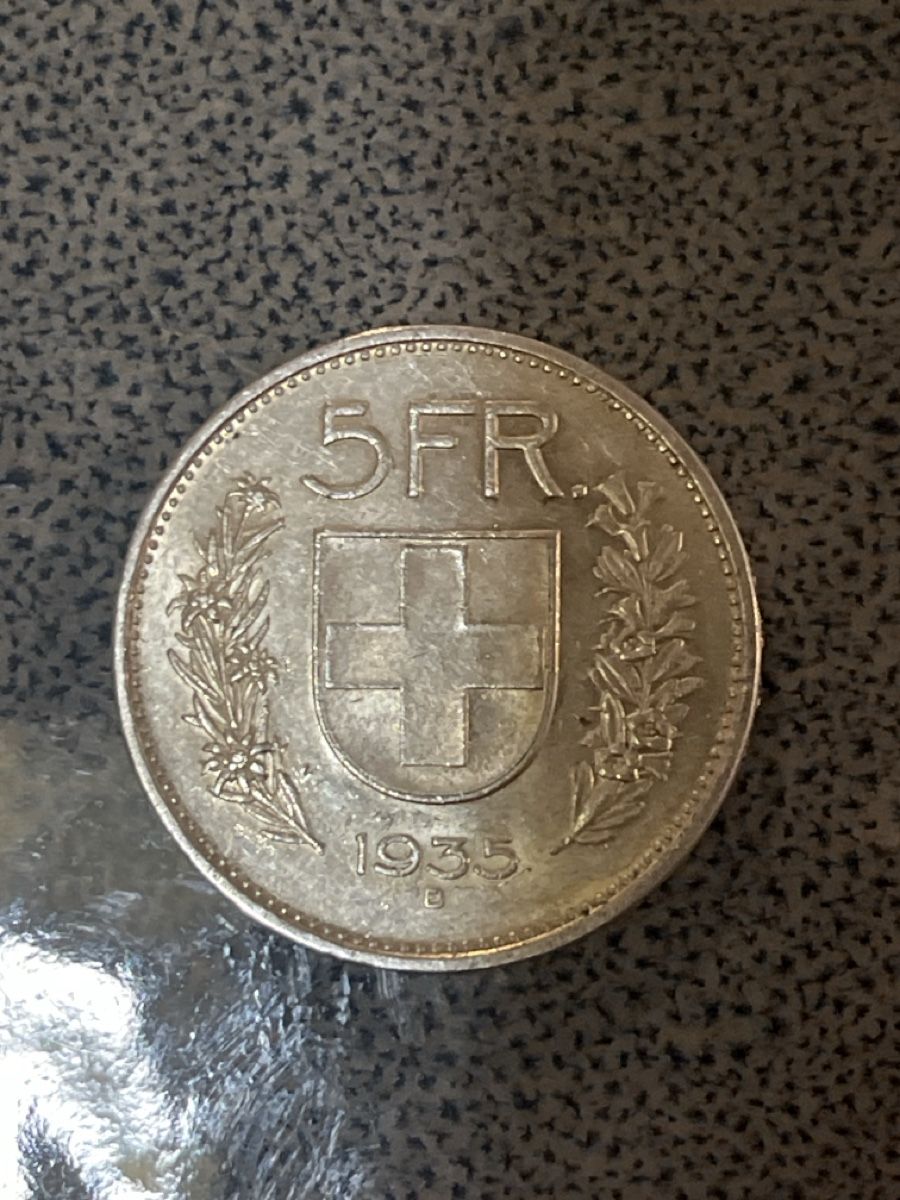 Tutti le monete: 5 francs argent 1935 B – Usato da Prangins venduto da Rodard8