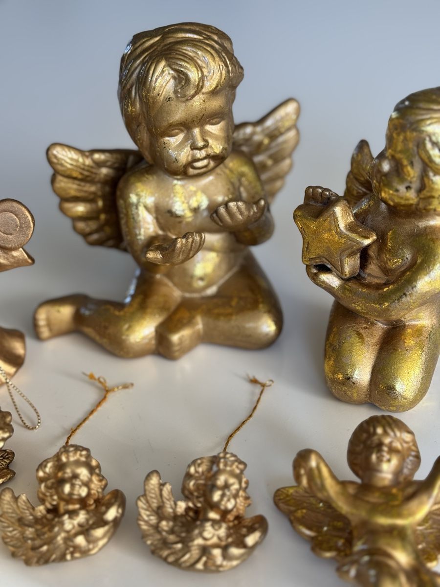 Statuette: 7 x Engelsfiguren, goldig – Usato da Stansstad venduto da ck1386 3