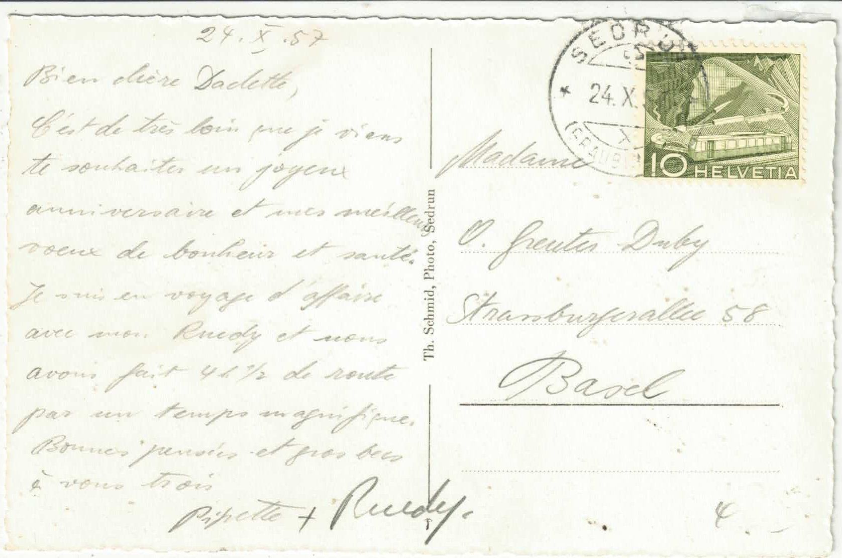 Cartoline postali: Sedrun gegen Val Strims – Usato da Ettingen venduto da Kartenplanet 1