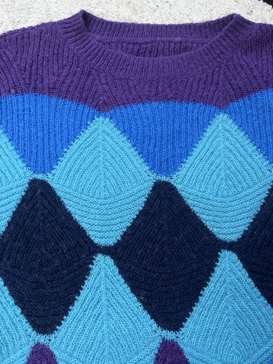 Maglioni & Felpe: Wool blend Knitted Sweater, Diamond Pattern Cosy & Unique – Nuovo (secondo la descrizione) da Basel venduto da 550_ckp6 2