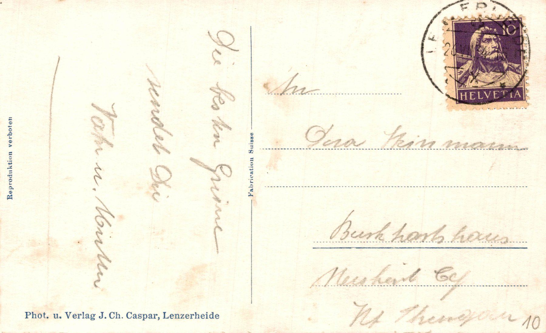 Cartoline postali: Lenzerheide 1477 m.ü.M., Hotel Schweizerhof – Usato da Bronschhofen venduto da Astore 1