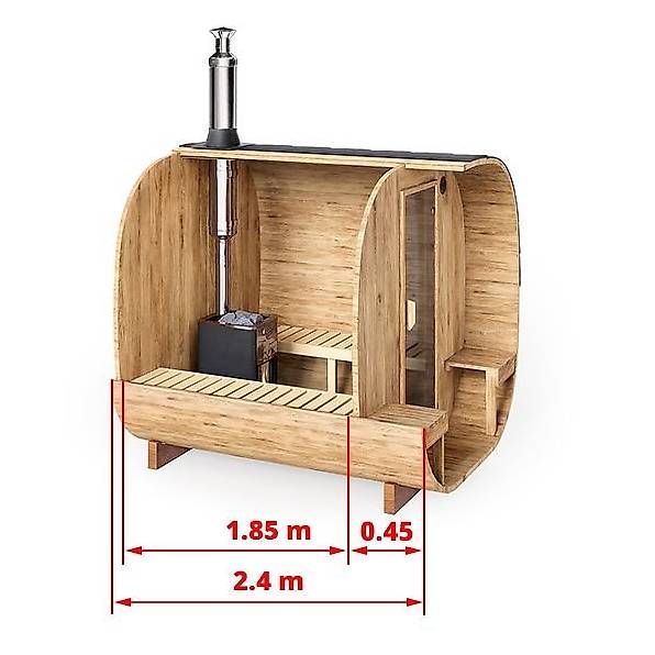 Sauna & Accessori: Fasssauna 2.4 m - Quadratisch / 00099 – Usato da St. Gallen venduto da Spa_at_Home911 2