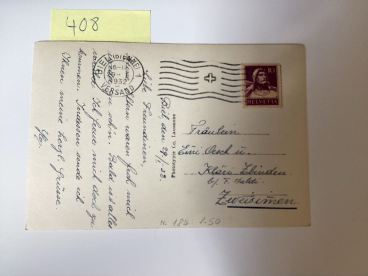 Cartoline postali: Ansichtskarte Biel Bahnhofplatz 1932 gestempelt – Usato da Niederwil AG venduto da dahu75 1