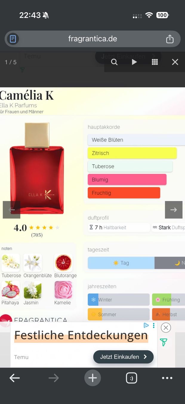 Parfum & Eau de Toilette: Ella K Camélia K, 2 ml – Gebraucht aus Sursee von nst_czk2 2