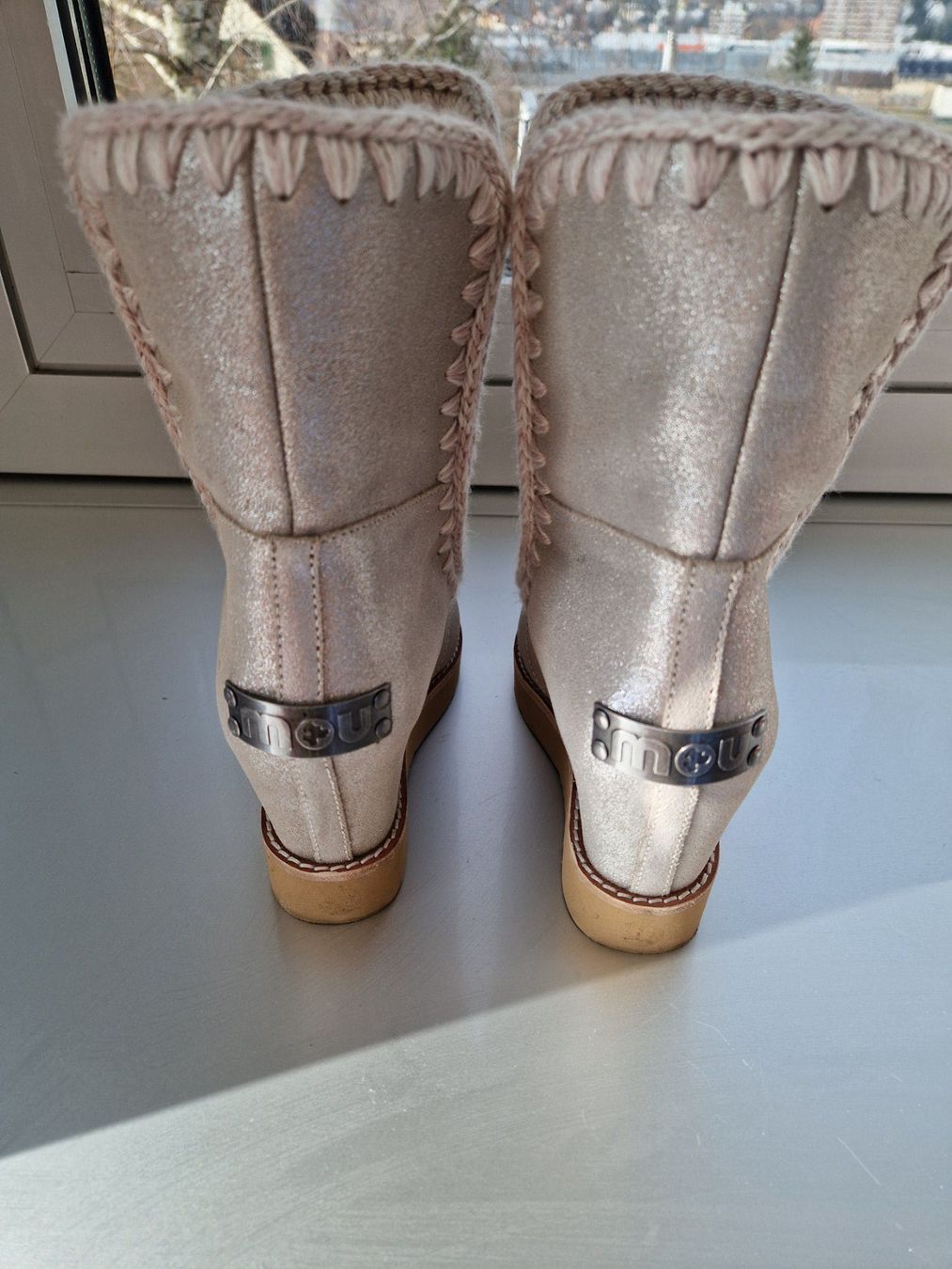 Scarpe da donna: Mou - Keilstiefeletten - beige - Grösse 37 Leder – Usato da Winterthur venduto da sisah 3
