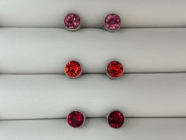 Ohrstecker-Set mit Swarovski-Steinen rot Nr. 2