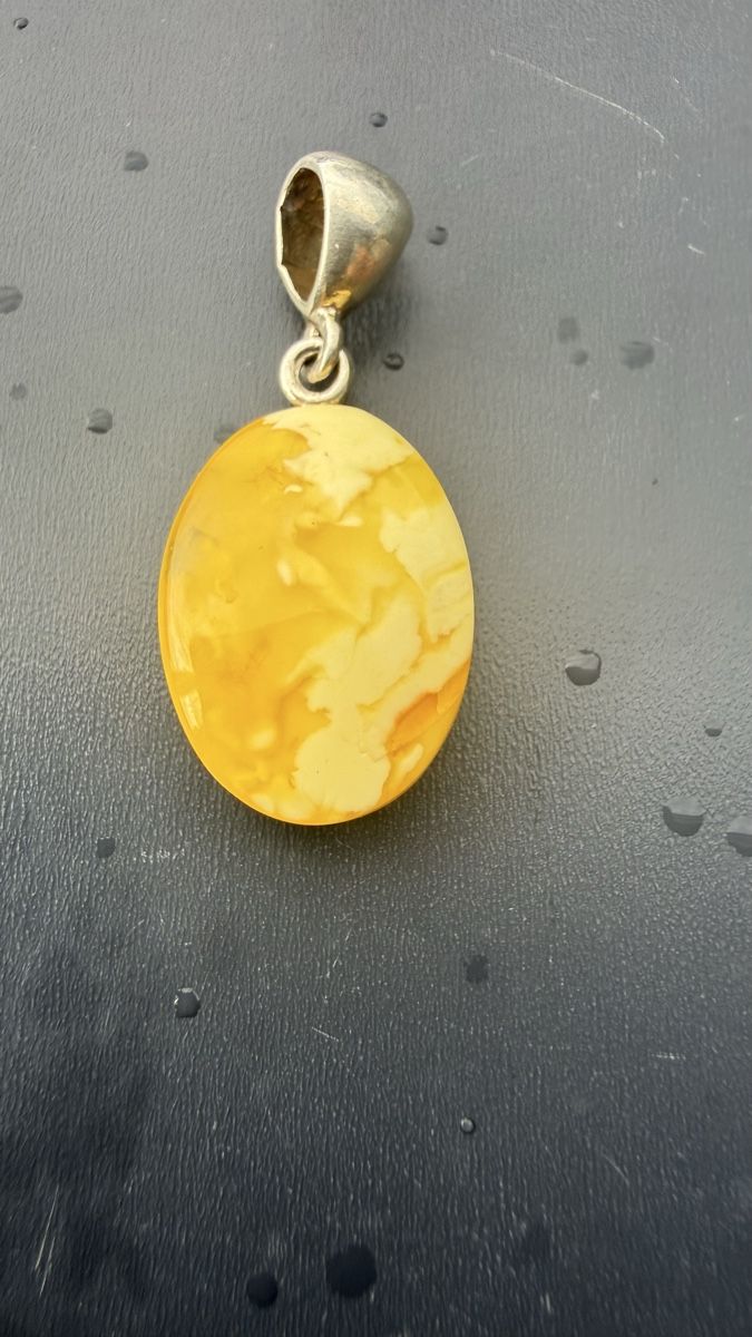 Pendentifs: Milchiger-Bernsteinanhänger, Silberöse – Neuf avec emballage d'origine à Ebikon par elischka 4