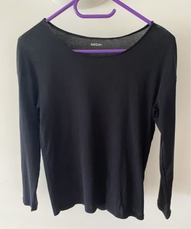 Marc Cain Longsleeve Schwarz Gr.N1 (34-36) mit Seiden-Besatz