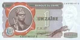 Zaire 1 Zaire 1977 P-18b UNC