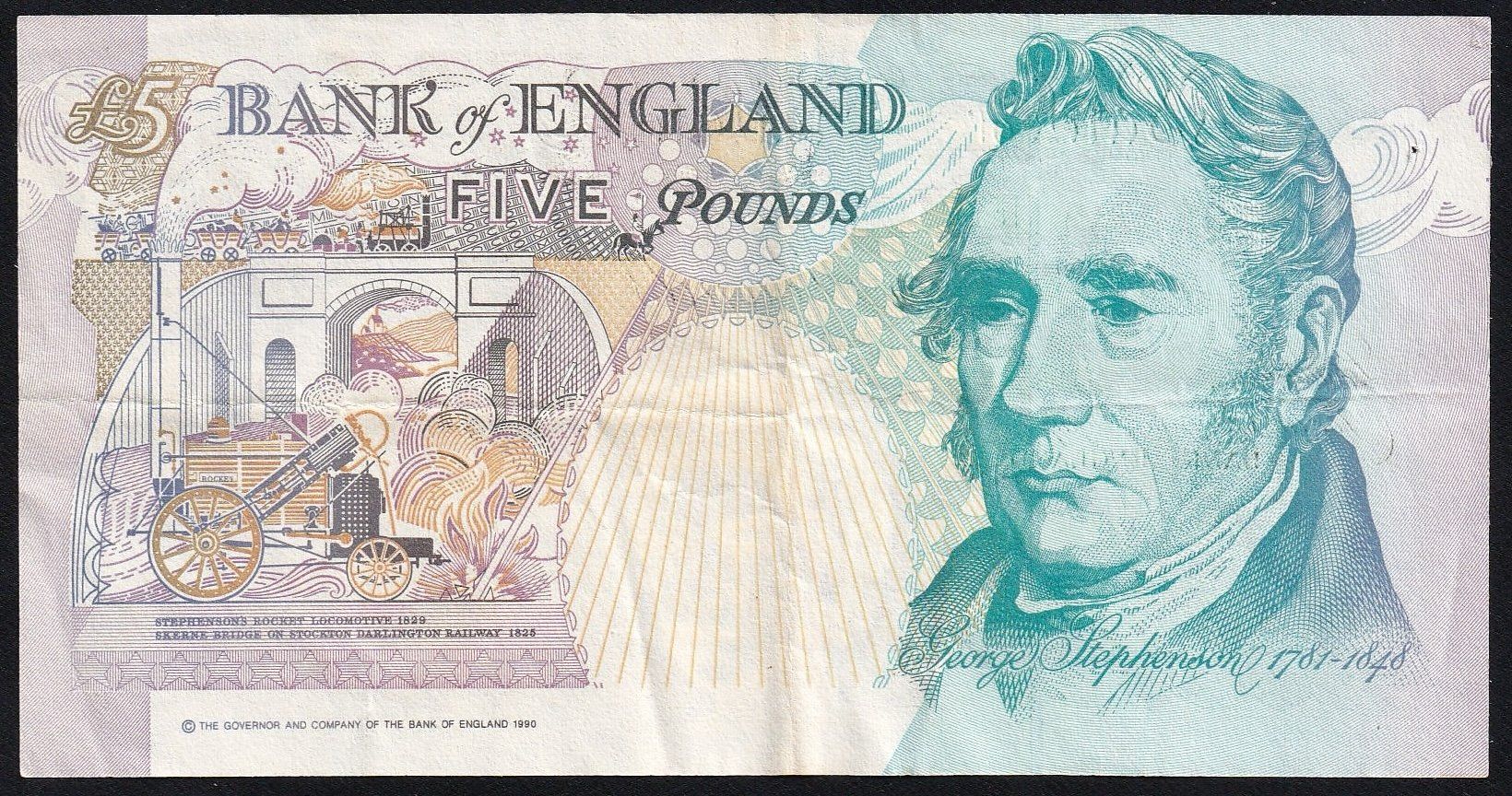 Billets de banque: England 5 Pounds 1993 – D'occasion à Brugg AG par banknoten_muesli 1