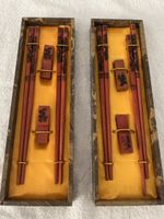 2x Ess-Stäbchen Set mit Drachenmuster 2 Paar in Schachtel