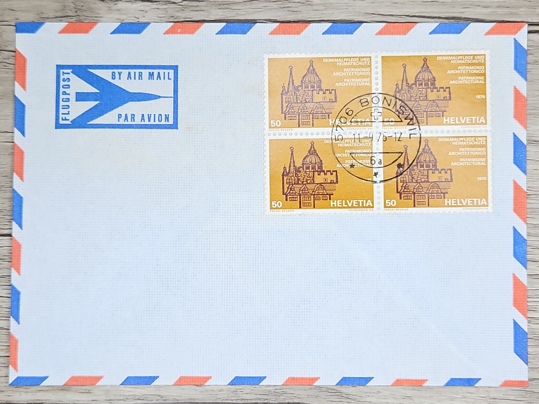 Tutti i francobolli: CL02 Enveloppe + Timbre Suisse 1975 – Usato da Cousset venduto da Patrick_Collections