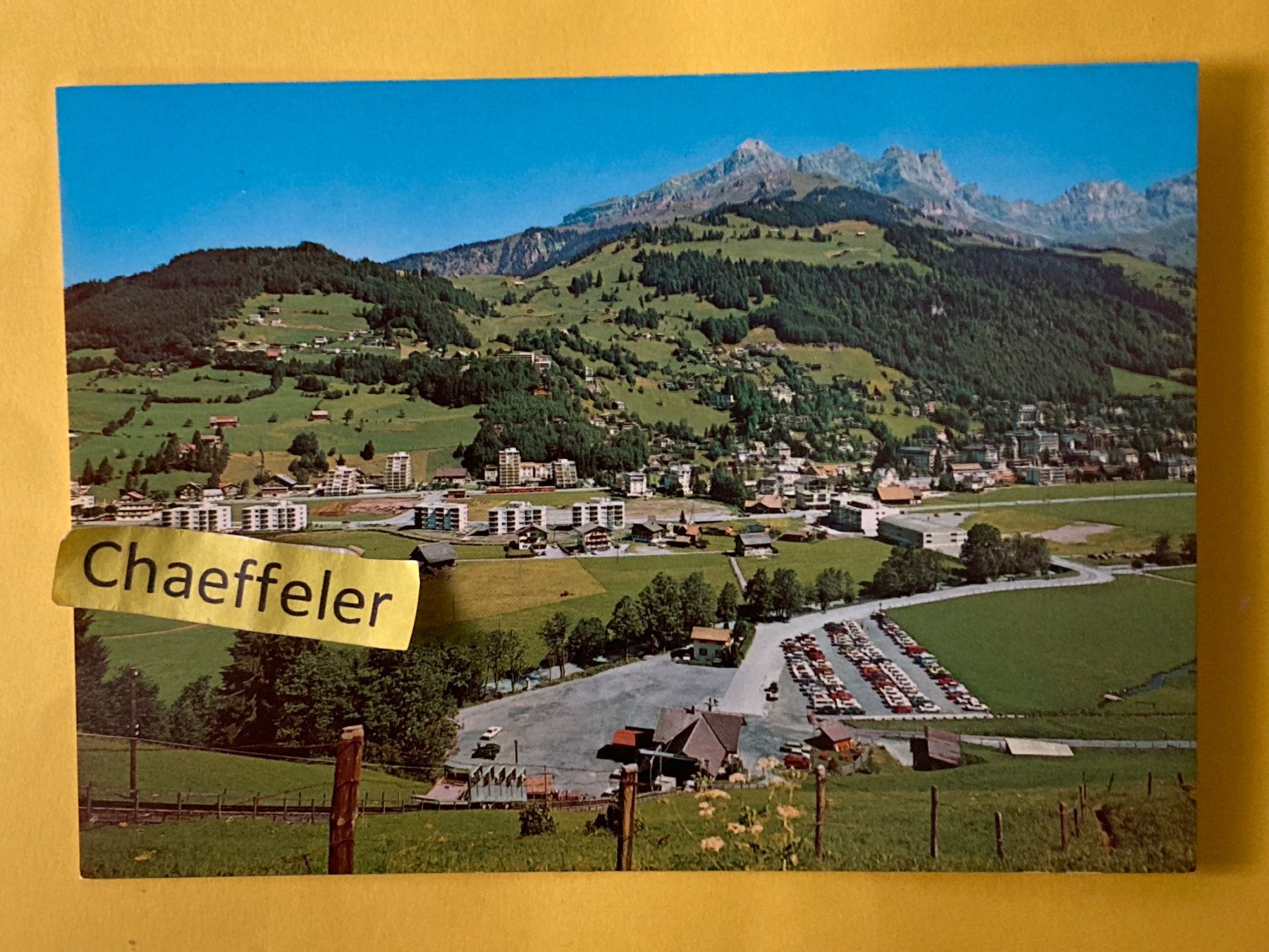 Cartoline postali: 1979 Engelberg, Brunnigebiet mit Rigidalstöcke – Usato da Zürich venduto da Chaeffeler