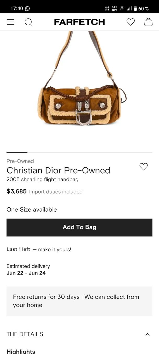 Dior Borse da donna: Christian Dior Saddle Shearling Flight Handbag Original 2005 – Usato da La Tour de Peilz venduto da Dejobokin 9