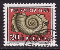 Pro Patria SBK-Nr. 88 (Ammonshorn 1958) gestempelt