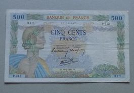 Frankreich ++ 500.- Francs 1940