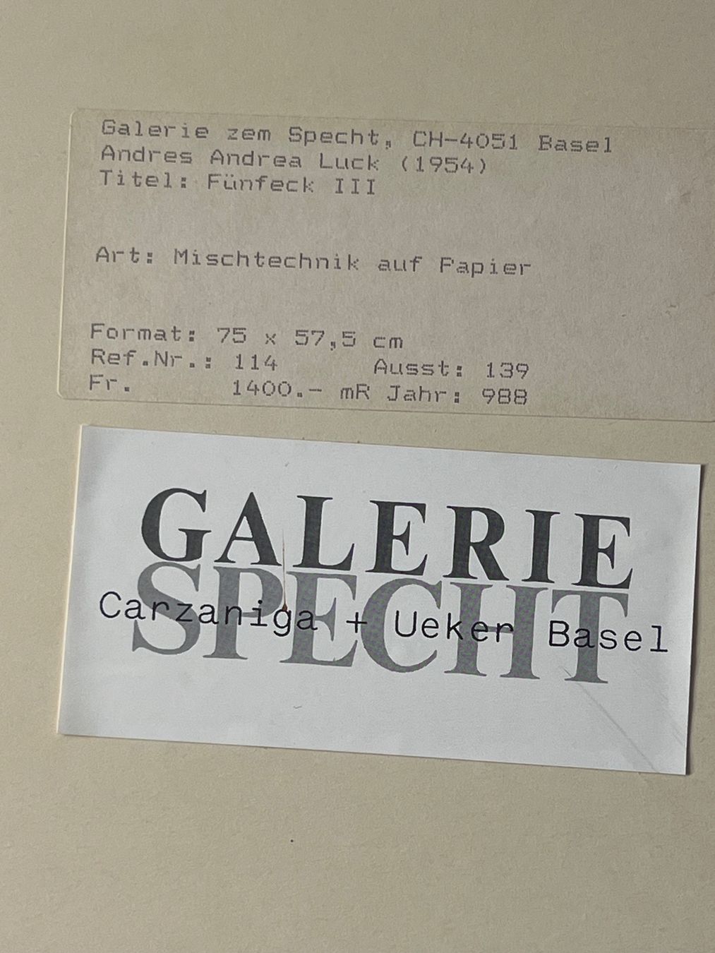 Gemälde: ANDRÉ ANDREA LUCK 1954-1998 – Gebraucht aus Basel von pmART 5