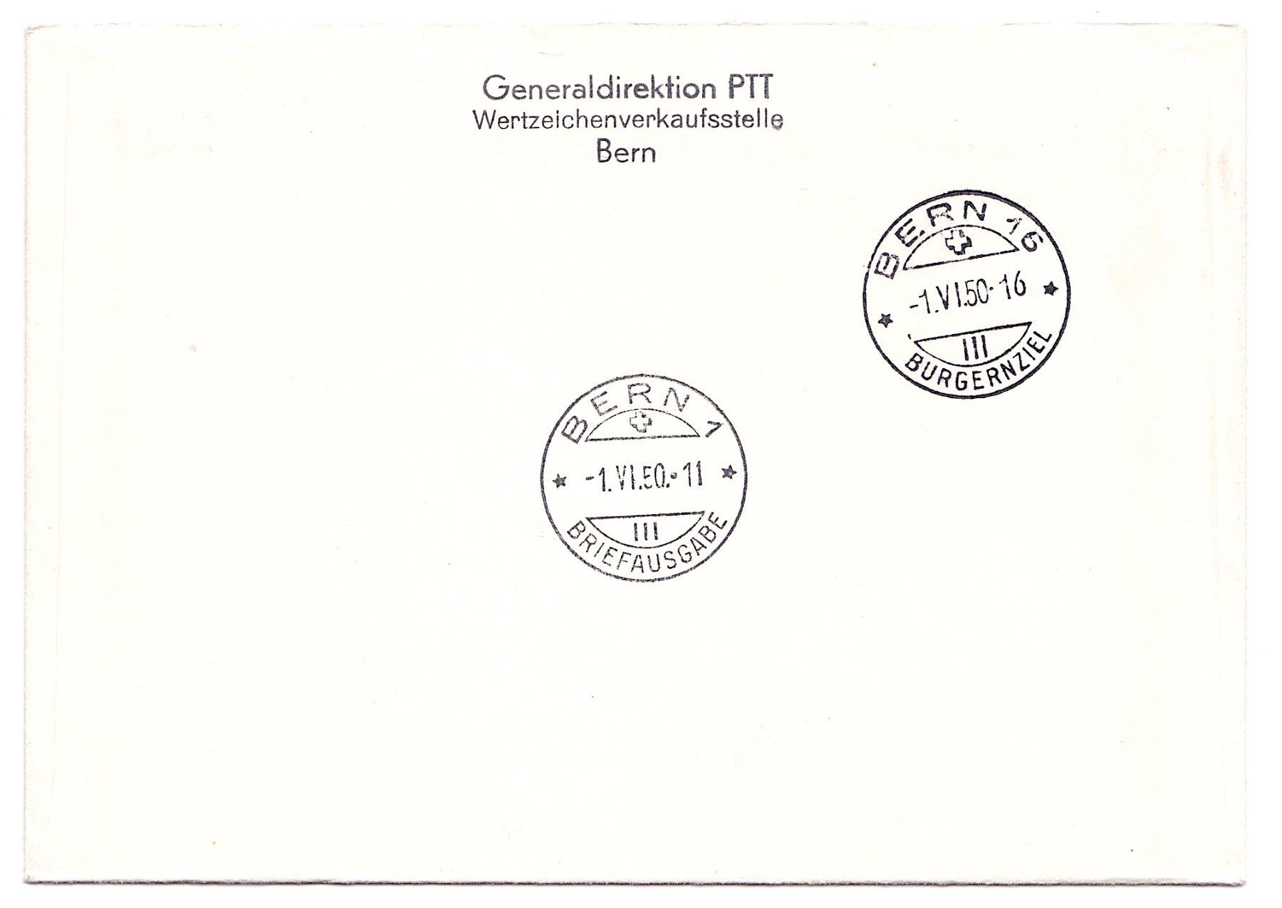Tutti i francobolli: PP 1950 FDC B46-50, BERN 1.VI.50, auf  3 Briefen – Usato da Richterswil venduto da Dyaris2025 5