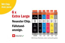 PGI-520 XL CLI-521 XL – Drucker-Patronen kompat. Canon (1x6)