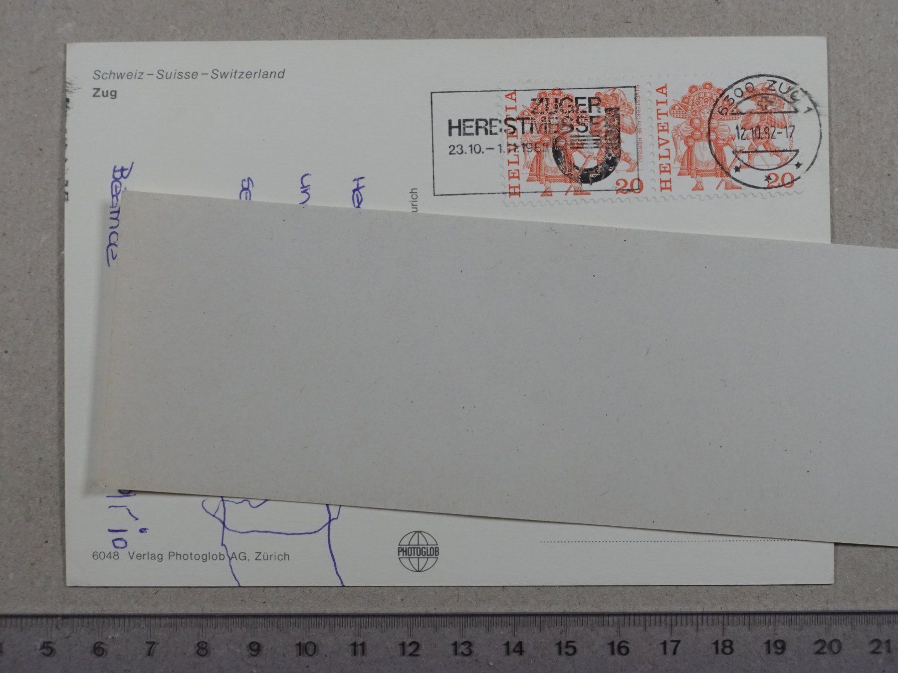 Cartoline postali: Zug, 1982 – Usato da Lenzburg venduto da fh1 1