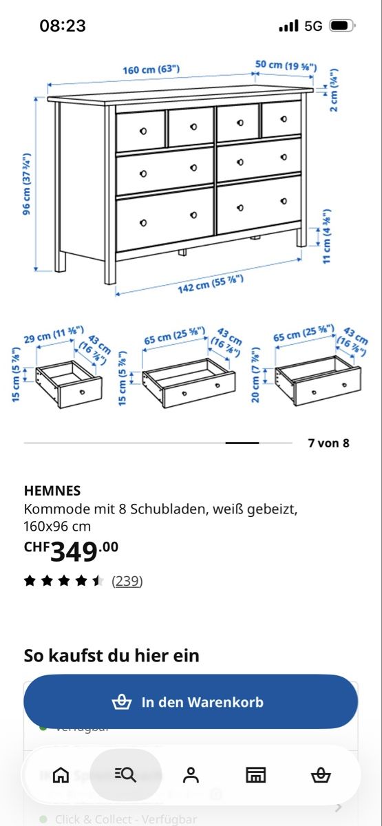 Ikea Cassettiere: Ikea Hemnes Kommode – Usato da Aarau venduto da KaemmlerR 1