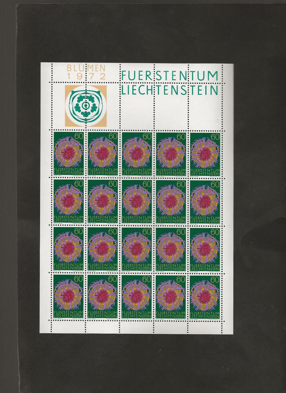 Tutti i francobolli: Bogen Serie Blumen 1972 Liechtenstein postfrisch – Usato da Au ZH venduto da xelagreb01 3
