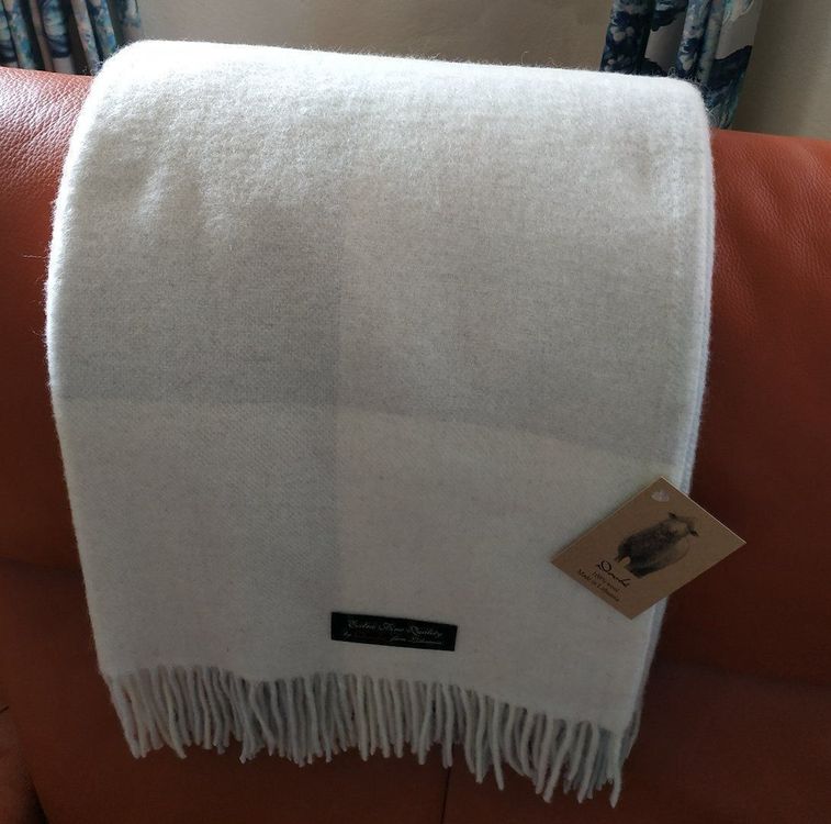 Merinowolldecke 160x200 Cm – 100% Reine Merinowolle, Beige, Für Bett Und Sofa