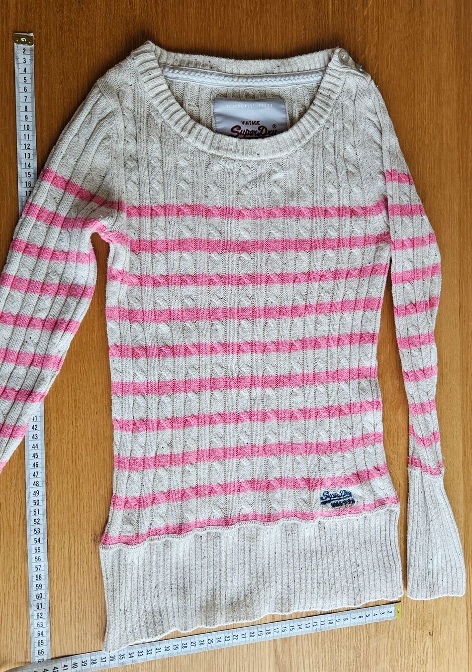 Maglioni & Felpe: Superdry Strickpullover, Grösse S, beige/pink gestreift – Usato da Staffelbach venduto da Frisco77 2