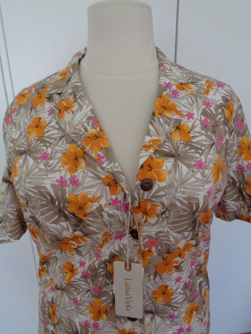 Jacken: Veste à fleurs orange coton T. 44 – Gebraucht aus Marin-Epagnier von Madja 1