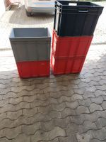 5 Stapelboxen Kunststoff rot grau schwarz gebraucht