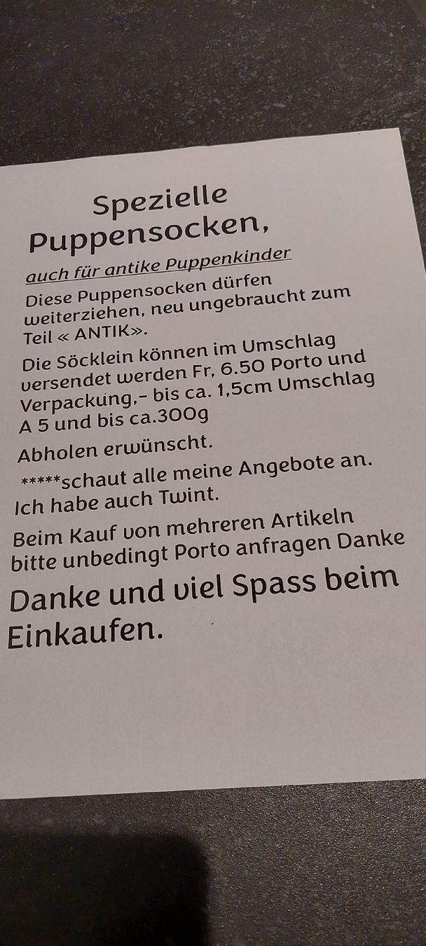 Puppen: 3Paar neue Puppensöckli – Neu (gemäss Beschreibung) aus Muri AG von nindo1 1