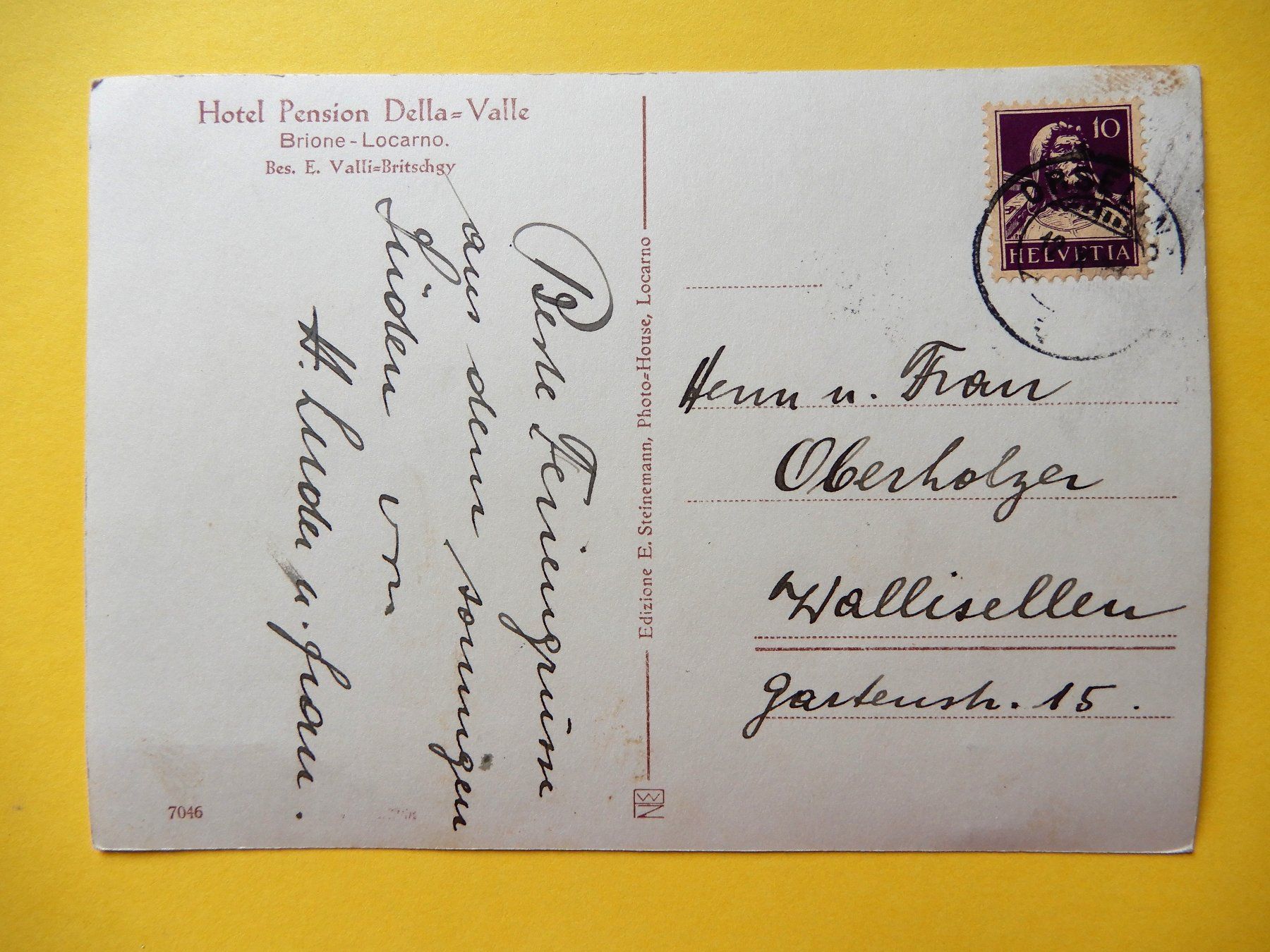 Cartes postales: Alte Ansichtskarte Hotel Della Valle, Brione/Locarno – D'occasion à Senèdes par Framboise52 1