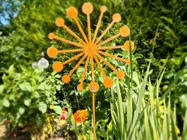 Pusteblume Gartenstecker aus Eisen Rost 120cm D: 30cm