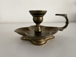 Kammerleuchter / Messing, schwer