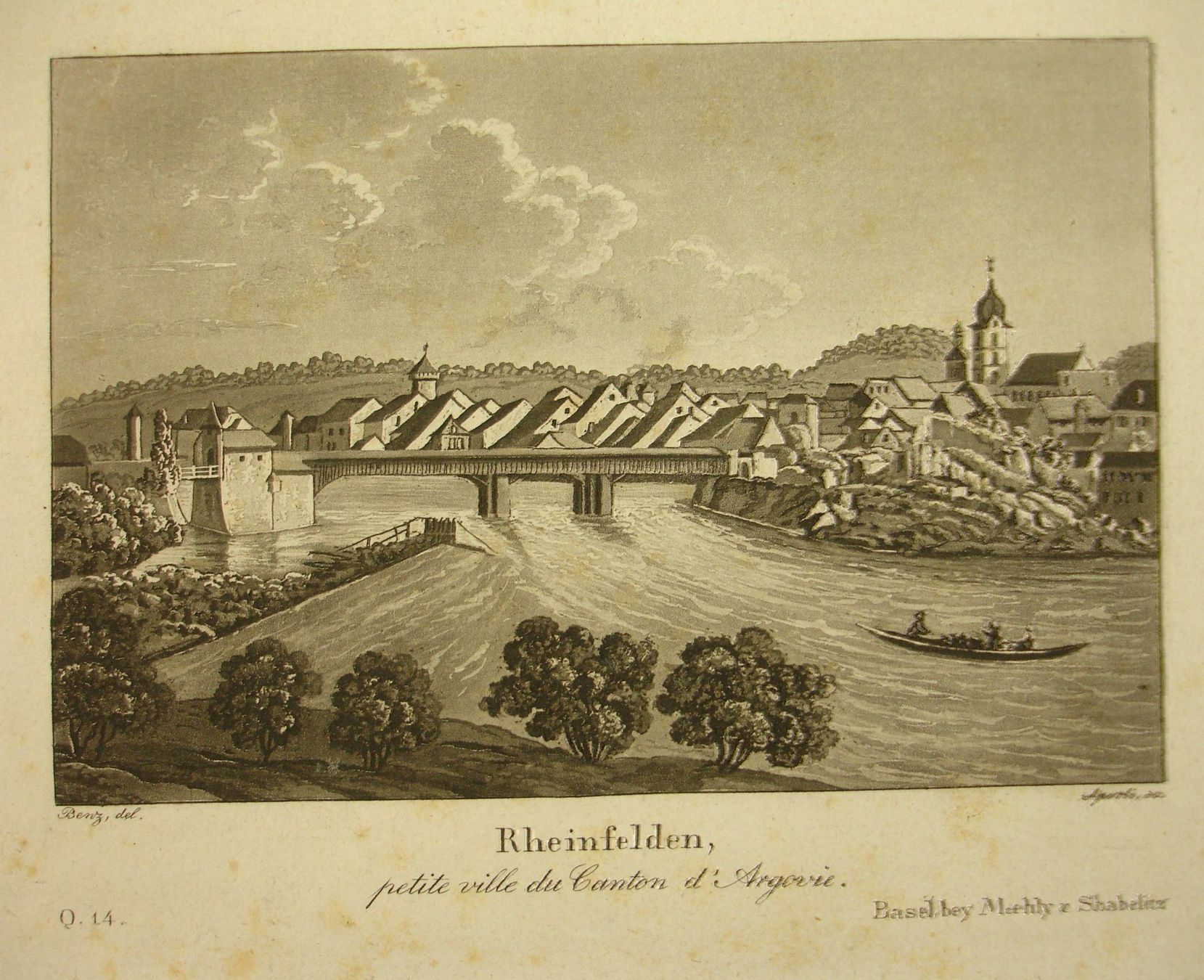 Stiche: RHEINFELDEN, AQUATINTA 1836 – Gebraucht aus Grüningen von Kartensammler 1