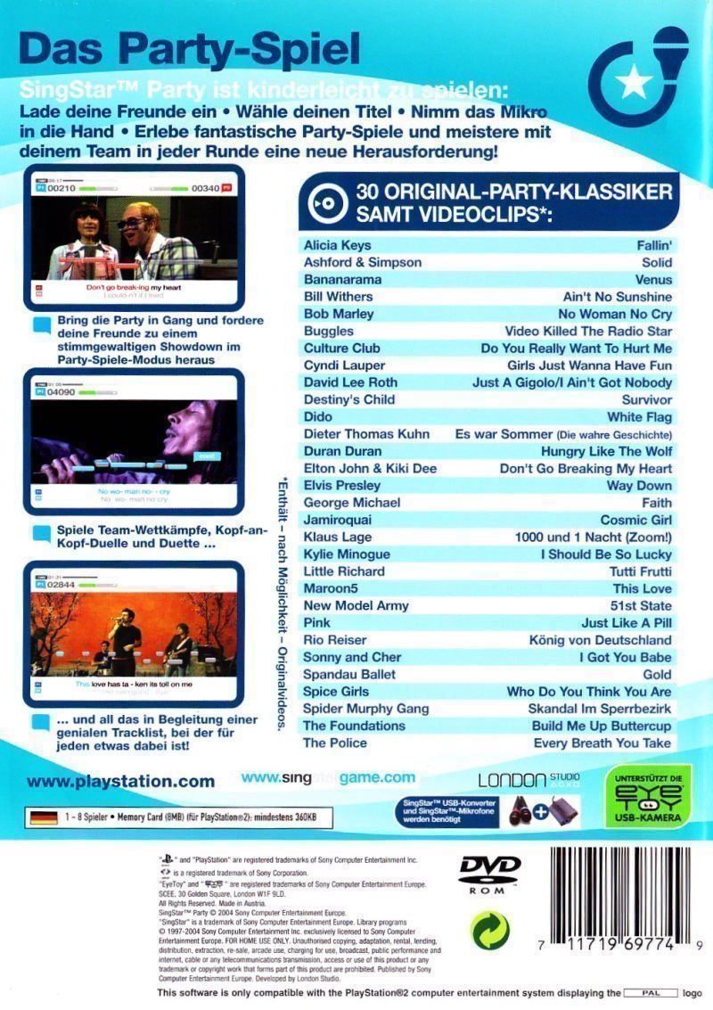 Sony Jeux: Singstar Party - Playstation 2 - Deutsch – D'occasion à Pambio Noranco par Pol69 1
