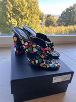 Saint Laurent High-Heel-Sandalen mit Herzmuster