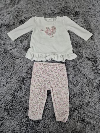Baby Set Gr. 68,Oberteil mit Hose, Blumenmuster, Top Zustand