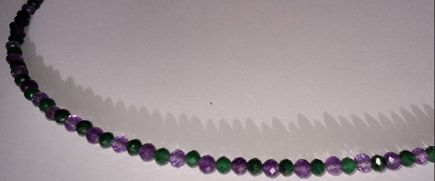 Ketten: Halskette Jade & Amethyst 47cm. Ø 3mm. – Neu und originalverpackt aus Zetzwil von Sonneblueme987 2